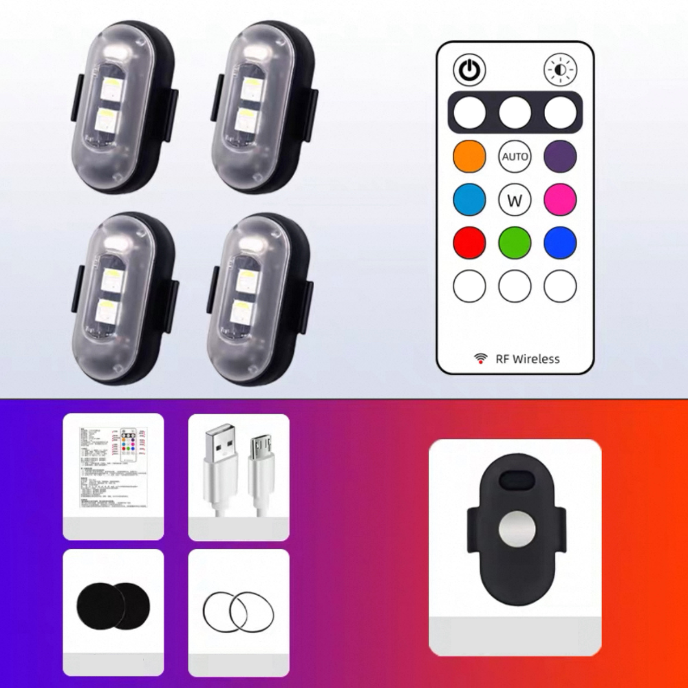 Pack de 4 LEDS ambiance voiture